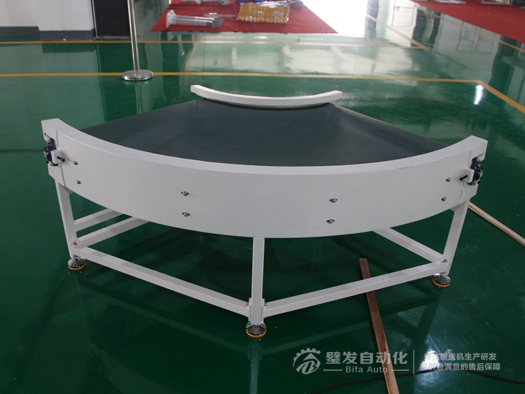 PU墨綠皮帶碳鋼烤漆結構90度轉彎機